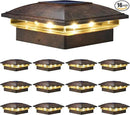VOLISUN Solar Post Cap Light Outdoor 16pack,Solar Deck Fence - Post Lights Waterproof for 4x4 Wooden/4x4 Vinyl, with Warm White/Cool White for Garden/Patio/Porch