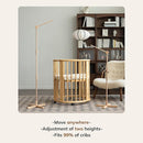 Crib Mobile Arm Wooden Floorstanding - 61 Inches Mobile Arm for Crib|Movable Baby Mobile Hanger|Strong Anti-Dumping Attachment|100% Natural EU Beech Wood|Thicker Wooden Pole|Boho Nursery Decor by TinyTreasures Baby Boutique