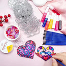 AUEKIV 30 Sets Valentine's Heart Suncatchers Craft DIY Kit Window Paint Art Suncatchers Valentine's Day Heart Sun Catcher Art Crafts Supplies for Valentine Gift Exchange Classroom Activities by GreenHaven Gardens