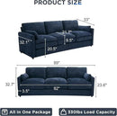 Tbfit Modern Couch Sofa, 89" Cloud Couch w/Pillows, Pocketed Spring Seat, Comfy 3-Seater Plush Foam Cushions, Chenille Fabric Removable Covers, Soft Upholstered Living Room Furniture Home Apartment by CozyNest Decor