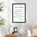 LuZhiQiang Jeremiah 29 11 Wall Art 16"×11" For I Know The Plans I Have for You Sign Wood Framed Wall Decor Hanging (Black) by CozyNest Decor