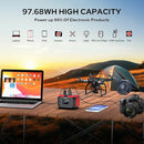 Portable Power Station, 97Wh Solar Generator, Lithium Battery Power with 110V AC 150W Peak Socket/DC/USB QC3.0/LED Light for Outdoor Camping Trip Home Backup Emergency by TinyTreasures Baby Boutique