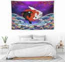Houselerax Japanese Koi Fish Tapestry, Yin Yang Big Wave Cherry Blossom Tapestries Wall Hanging for Bedroom Living Room Office Decor 90"x60" by CozyNest Decor