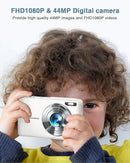 Digital Camera, Kids Camera FHD 1080P Point and Shoot Camera with 16X Zoom Anti Shake, Small Compact Camera for Teen Starter Children Kid Student Girl Boy(Pearl White) by TinyTreasures Baby Boutique