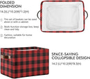 Red and Black Buffalo Plaid Storage Basket Cube Storage Bins Organizer Bag Collapsible Closet Shelf Baskets with handle for Baby Cloth Pet Toy Book 14.2×10.2×8.3 IN by TinyTreasures Baby Boutique