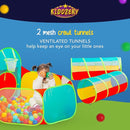 5pc Kids Play Tent for Toddlers with Ball Pit, Crawl Tunnel, Indoor & Outdoor Playhouse, Jungle Gym, Toys for Boys & Girls, Includes Dart Balls, Teepee & Basketball Hoops, (with 50 Balls) by TinyTreasures Baby Boutique