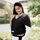 Comfy Cubs Baby Wrap Carrier - Soft & Secure Fit Cotton Blend Baby Carrier Newborn to Toddler - Hands-Free & Lightweight Infant Wrap - Adjustable, One Size Fits All Toddler Sling - Black by TinyTreasures Baby Boutique
