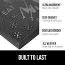 GORILLA GRIP 100% Waterproof All-Season WeatherMax Doormat, US Designed Natural Rubber, Stain and Fade Resistant, Low Profile Indoor Outdoor Door Mats, Easy Clean Patio Mat, 17x29, Graphite Skiing by CozyNest Decor