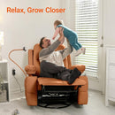 Rocking Chair Nursery with Adjustable Armrests, Electric Glider Recliner Nursing Chair for Breastfeeding, Power Swivel Recliner Chairs with USB Port and Storage, FSC Certified (Mocha) by TinyTreasures Baby Boutique