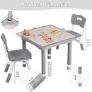 Toddler Table and Chair Set, Height Adjustable-Upgrade Kids Table and 2 Chairs for Ages 3-8, Multi-Activity Toddler Play Table with Graffiti Desktop for Home/Daycare/Classroom by CozyNest Decor
