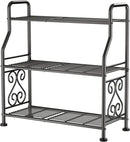 GIOTORENT Plant Stand Outdoor Indoor 3 Tier Metal Waterproof - 29.1" Plant Shelf for Patio, Balcony, Living Room, Large Capacity Tiered Plant Rack, Black by GreenHaven Gardens