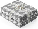 Snuggle Sac Houndstooth Throw Blanket for Couch, Reversible Super Soft Warm Blankets Cozy Knit Fuzzy Plush Lightweight Throws for Sofa, Bed, Camping, Grey,50x60 inches by TinyTreasures Baby Boutique