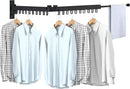 Bakala Clothes Drying Rack Foldable, Laundry Drying Rack Clothing Wall Mounted, Clothing Racks for Hanging Clothes, Heavy-duty Space Saving Hanger,Retractable,Expandable,Collapsible, 64" (Hooks,Black) by CozyNest Decor