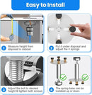 Garbage Disposal Support, Adjustable Spring Shock Absorber Bracket (7.48-10.62 inch (19-27cm)), Holds Up tp 440lbs, Stainless Steel Noise Reduction Installation Kit by CozyNest Decor
