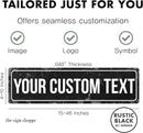 Rustic Custom Metal Sign - Custom Sign for Indoor or Outdoor Use (Rustic Black Border) by CozyNest Decor