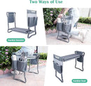 TomCare Garden Kneeler Seat Garden Bench Garden Stools Foldable Stool with Tool Bag Pouch EVA Foam Pad Outdoor Portable Kneeler Christmas Gardening Gifts for Women Men,Large 21.65"x10.62"x18.89",Grey by GreenHaven Gardens