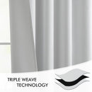 MIULEE Greyish White Back Tab Blackout Curtains 72 Inches Long 2 Panels Set for Living Room Bedroom Privacy, Rod Pocket/Pinch Pleat Thermal Insulated Room Darkening Pleated Light Blocking Drapes by TinyTreasures Baby Boutique