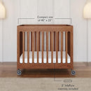 Foundations Boutique Folding Mini Baby Crib - Compact, Portable, Wooden Hotel Crib, Foldable Compact Cribs for Baby & Toddlers - Includes 3" Foam Mattress - Cherry by TinyTreasures Baby Boutique