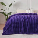 NEWCOSPLAY Faux Fur Twin Blanket Purple Bubble Blanket Thick Warm Soft for Couch Sofa Bed 550GSM (Purple, Twin(60"x80")) by CozyNest Decor