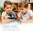 Mental Compound Microscope for Kids Students Adults,40X-2000X, Experience Kits for Home Education,School Laboratory with Phone Adapter by TinyTreasures Baby Boutique