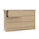 Storkcraft Crescent 6 Drawer Double Dresser (Driftwood) – GREENGUARD Gold Certified, Nursery Dresser for Kids Bedroom by TinyTreasures Baby Boutique