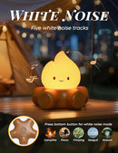 Cozy Campfire Nightlight with Soothing Nature Sounds, White Noise Night Light for Baby Adult, Rechargeable, Cute Flame Lamp, Best Gift for Kids Bedrooms Camping Trips by TinyTreasures Baby Boutique