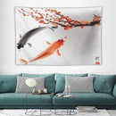 Japanese Koi Fish Tapestry, Cherry Blossoms Asian Oriental Flower Branch Koi Fish Carp Tapestries Wall Hanging for Bedroom Living Room Office Decor 60"x40" by CozyNest Decor