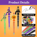 CZWZ Halloween Beadable Pens, Plastic Beadable Pens with 8 Pcs Multicolor Silicone Beads, Halloween Pumpkin Bat Skull Ghost Witch Hat Pens for Halloween Gifts Office Supplies by TinyTreasures Baby Boutique