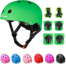 KAMUGO Kids Adjustable Helmet, with Sports Protective Gear Set Knee Elbow Wrist Pads for Toddler Age 2-8 Boys Girls, Bike Skateboard Hoverboard Scooter Rollerblading Helmet Set by TinyTreasures Baby Boutique