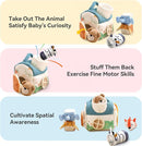 Youuys Baby Toys 6 -12 Months - Jungle Soft Stuffed Animal Set with Rattle, Crinkle Paper, Squeaker, Mirror - Toddlers Sensory Montessori Toy for 6 Month Old Babies, 1-3 Year Old Boy Girl Gifts by TinyTreasures Baby Boutique