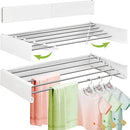 Wall Mounted Clothes Drying Rack 32 inches,Foldbale Laundry Drying Rack Wall Mount,Drying Rack Clothing Space Saver,Retractable,Collapsible,Folding Laundry Rack,White by CozyNest Decor