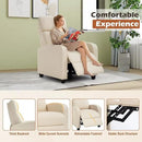 BestMassage | Recliner Chair | No Massage Function | Pu Beige | with Lumbar Support, Adjustable Push Back, Wide Armrests, Footrest & Padded Seat | Easy Assembly | for Living Room, Home Theatre by CozyNest Decor