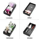 Black Bamboo Drawer Organizer - Silverware&Utensil Holder Organizer for Kitchen Drawers, Multi-Use Drawer Dividers Boxes for Bathroom Counter，Cabinet, Garage, Office Desk, Makeup, Jewelry (12*6*2.5) by CozyNest Decor