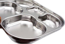 Korean Stainless Steel Divided Plates by KS&E, Little Kids Toddlers Babies small Tray, BPA Free, Diet Food Control, Compact Serving Platter, Snack, 5 Compartment Plate Silver, Set of 2 by TinyTreasures Baby Boutique