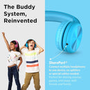 LilGadgets Connect+ Pro Wired Kids Headphones for School w/Microphone, Volume Limiting & Noise Reduction Over-Ear Headset with Cord, SharePort Technology & SoftTouch Padding, Blue Headphones for Kids by TinyTreasures Baby Boutique