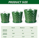 EFISPSS Ceramic Plant Pots, 4+5+6 Inch Pots for Indoor Plants, Flower Pots with Drainage Hole and Tray,Indoor/Outdoor Usage, Modern Style Garden Pots Set of 3 - Patina by GreenHaven Gardens