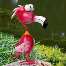 Kircust Flamingo Decor Yard Decorations Outdoor Garden Statue Outside Metal Bird Courtyard Art Pink Flamingos for Patio Backyard Porch Decoration by CozyNest Decor