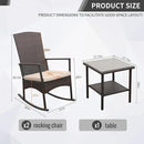 Outdoor Rocking Chair 3 Pieces High-Backed Rocking Chair Outdoor Patio Rocking Chairs Outdoor Table, Khaki by GreenHaven Gardens