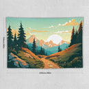 HZOHNAGO Mountain Tapestry Forest Mountain Sunrise Road Pattern Printed Wall Tapestry Wall Hanging for Bedroom Living Room Dorm 90" W x 60" H by CozyNest Decor