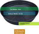 25 Inch Extra Large Planter Saucer, Extra-Deep 4.25 in Black Drip Trays for Flower Pot, Heavy Duty Drainage Tray Indoors No Holes, Plastic Plant Plate Water Catcher for Pots Base 19 20 21 22 in by GreenHaven Gardens