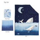 Lambs & Ivy Bubbles & Squirt 3-Piece Whale/Ocean Aquatic Baby Crib Bedding Set by TinyTreasures Baby Boutique