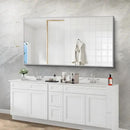 30x55In Silver Bathroom Mirror for Wall, Brushed Nickel Rectangle Mirrors with Metal Frame, Bathroom Rectangular Mirror Modern Wall Mirror for Bedroom Living Room, Hangs Horizontal or Vertical by CozyNest Decor