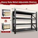 5000LBS Metal Steel Storage Shelves - 71.3" W Black 4 Tier Heavy Duty Rack Commercial Industrial Shelving with Adjustable Shelf for Basement Garage Warehouse - 71.3" W x 24" D x 70" H by GreenHaven Gardens