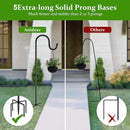 48 Inch Shepherds Hooks for Outdoor, Heavy Duty Bird Feeder Pole with 5 Prong Bases, Garden Hanging Stake for Bird Feeder, Solar Light, Plant Hanger, Wedding Decor, Metal Hanger Hooks, Black, 2 Packs by GreenHaven Gardens