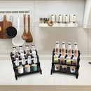 Large Display Wood Risers Wooden Stand 8 Tier Wood Racks Decorative Rectangular, 2 Set 8 Piece Cupcake Stands Cologne Perfume Organizer Dessert Showcase Items(black) by CozyNest Decor
