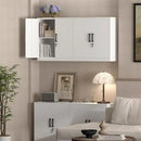 Wall Cabinet,Lockable Storage Cabinets with Adjustable Shelf,Locking Wall Storage Cabinet with Doors for Laundry Room,Home Office,White by CozyNest Decor