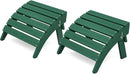 KINGYES Folding Adirondack Ottomans Set of 2 for Adirondack Chair, Green by CozyNest Decor