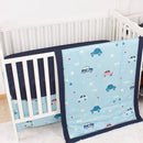 CaSaJa Baby 3-Piece Crib Bedding Set for Boys Girls, Including Soft Quilted Comforter(Blanket), Fitted Crib Sheet and Skirt, Soft Nursery Bedding Set Made of Silky Comfy Materials, Love Cars by TinyTreasures Baby Boutique