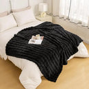 YUSOKI Luxury 3D Bubble Throw Blanket 3.1lb,All Ages,Home Decoration, (Black,60 * 80inches) by CozyNest Decor