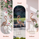 42'' Crane Garden Statue, Heron Outdoor Statue & Sculpture with Lotus Leaf, Metal Heron Yard Art Decor for Garden, Yard, Lawn, Pond (Brown & Blue) by GreenHaven Gardens